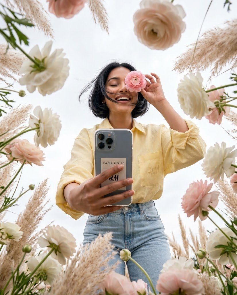 flower field AI photo prompt - Gemini AI Photo Prompt