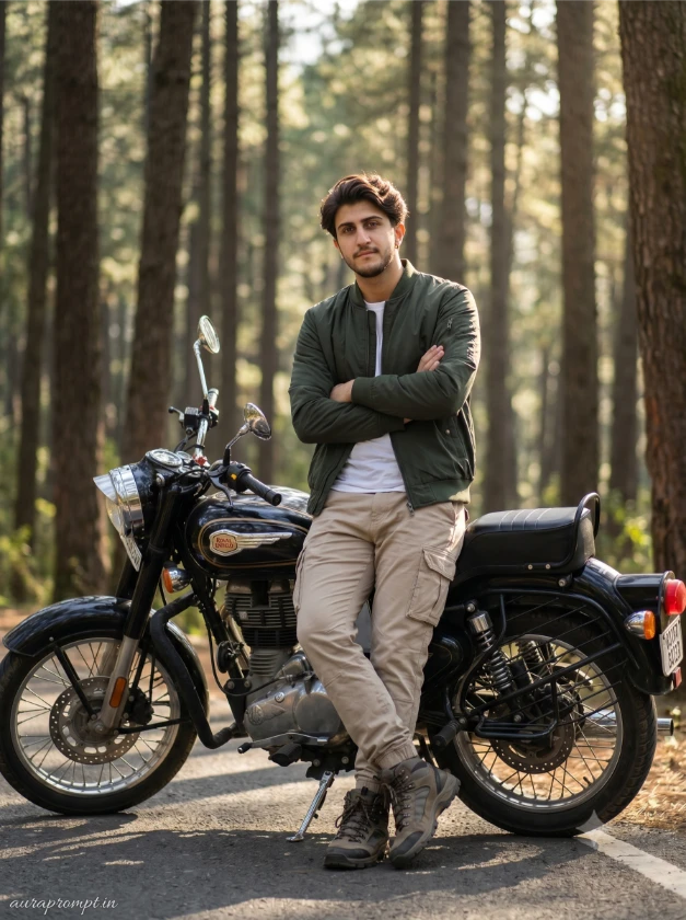 Bike Pose for Boys  AI photo prompt - Gemini AI Photo Prompt